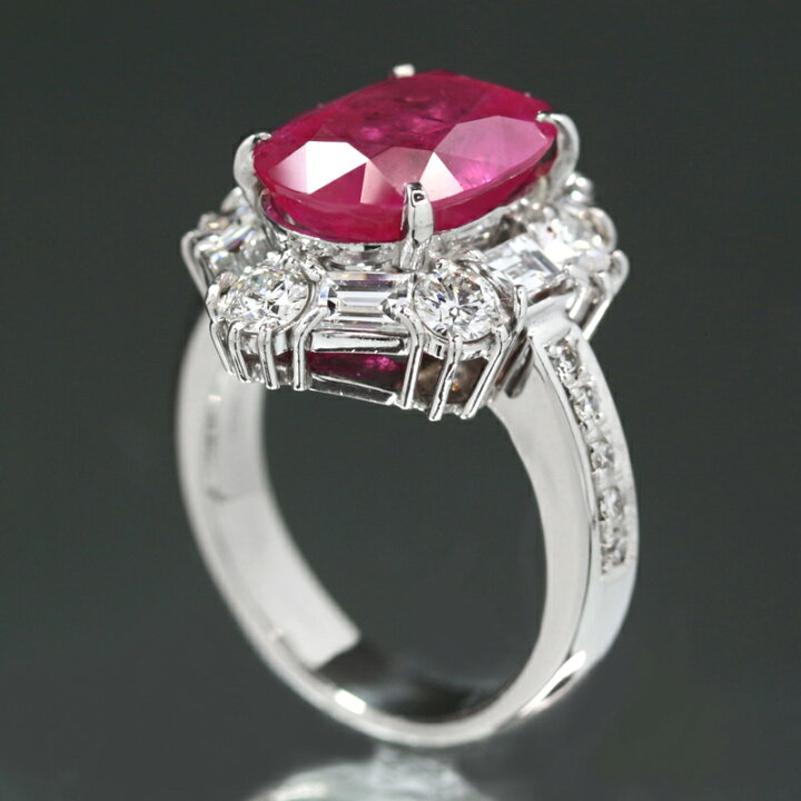 楽天市場】ミャンマー（ビルマ）産ルビー 7.29ct リング 14号 PT900 