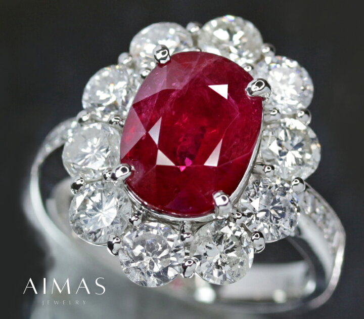 楽天市場】【ｾｰﾙ】ピジョンブラッド ルビー 4.24ct リング 12号 PT900 