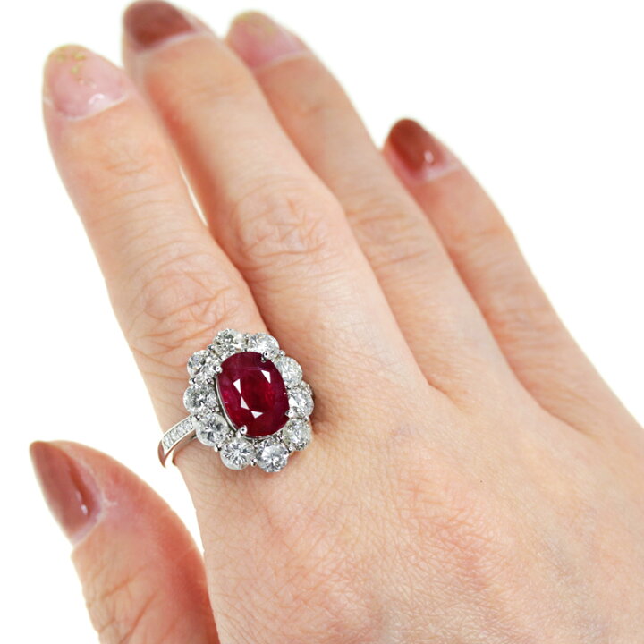 楽天市場】【ｾｰﾙ】ピジョンブラッド ルビー 4.24ct リング 12号 PT900 