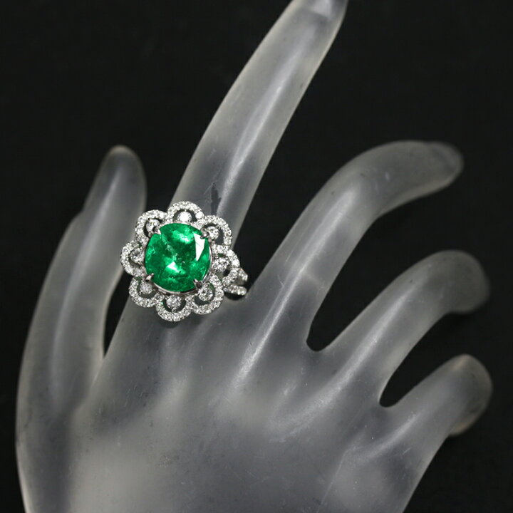 楽天市場】コロンビア産ビビッドグリーンエメラルド 4.99ct リング 12 