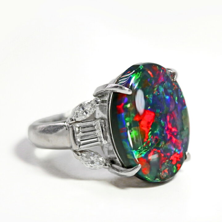楽天市場】極上 ブラックオパール 11.21ct リング PT900 プラチナ 指輪  