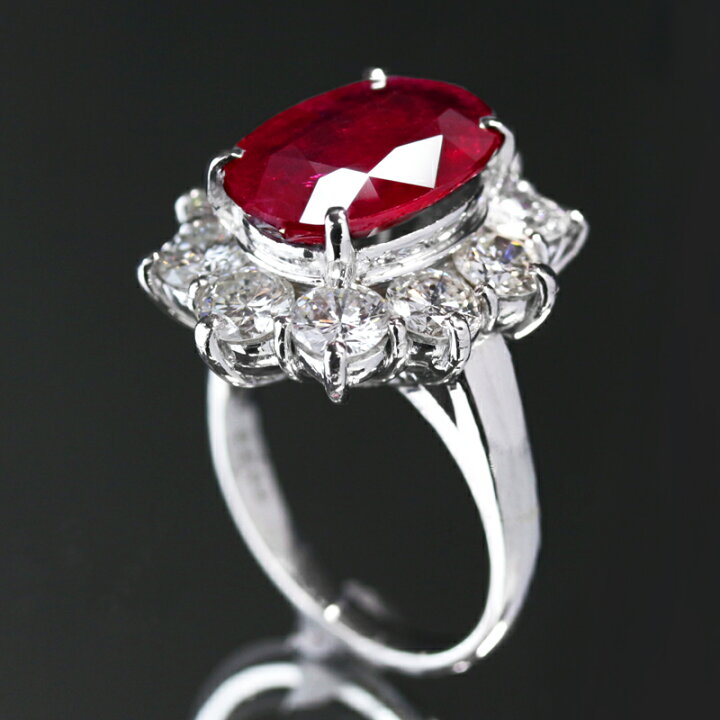 楽天市場】ピジョンブラッドルビー 5ct ダイヤモンド リング 9号 PT900  