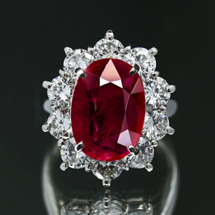 楽天市場】ピジョンブラッドルビー 5ct ダイヤモンド リング 9号 PT900  