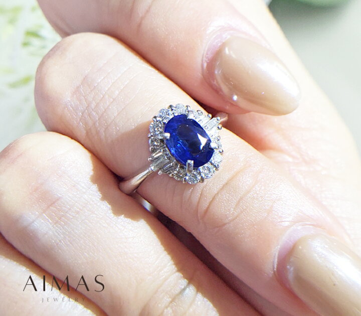 楽天市場】ブルーサファイア 1.1ct ダイヤモンド 0.3ct オーバル  
