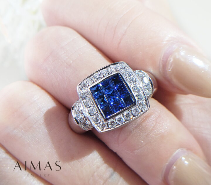楽天市場】ブルーサファイア 1ct ダイヤモンド 0.75ct スクエア 