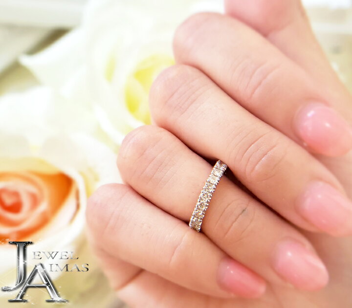 楽天市場】ダイヤモンド 0.5ct ハーフエタニティ ピンキーリング 