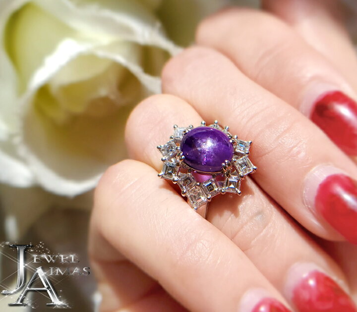 楽天市場】マダガスカル産パープルスターサファイア 5.42ct リング 13 