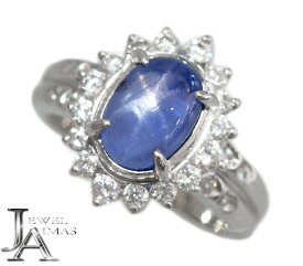 【セール】スターサファイア 4.2ct ダイヤモンド 0.5ct サファイアリング 11号 PT900 プラチナ 【中古】【ジュエリー】【送料無料】RZE.MI