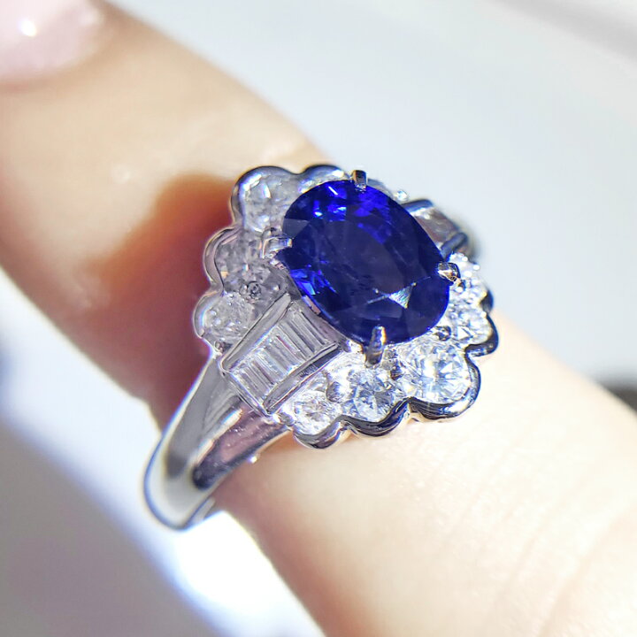楽天市場】ロイヤルブルーサファイア 1.397ct リング 11.5号 PT850 