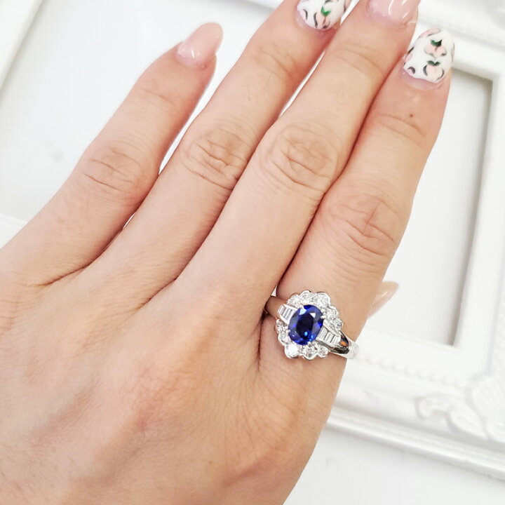 楽天市場】ロイヤルブルーサファイア 1.397ct リング 11.5号 PT850  