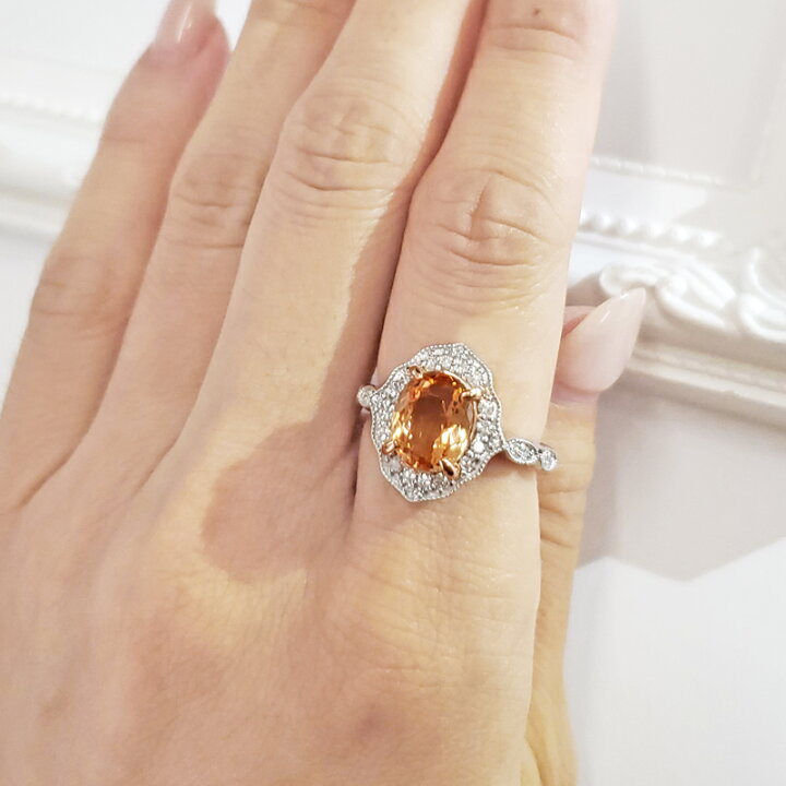 楽天市場】インペリアルトパーズ 3.31ct ダイヤモンド リング 12号 