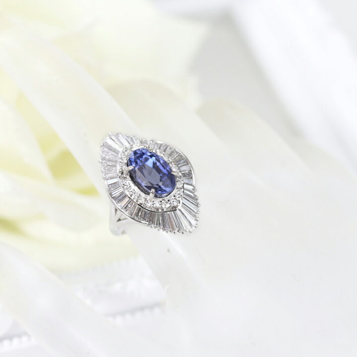 楽天市場】非加熱ブルーサファイア 5.59ct ダイヤモンド リング 11号 