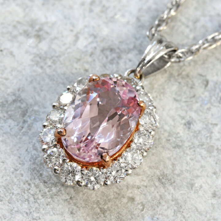 楽天市場】インペリアルトパーズ 3.06ct ネックレス PT850/900 PG 