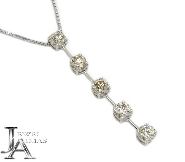 楽天市場】ダイヤモンド 1.31ct 揺れる ストレートデザイン 5連ダイヤ  