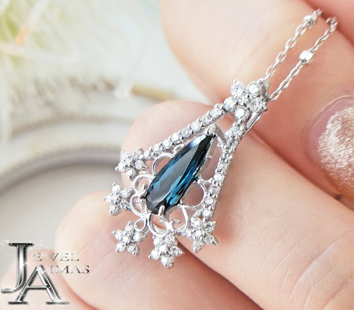 楽天市場】インディコライトトルマリン 0.84ct ネックレス K18WG 18金 