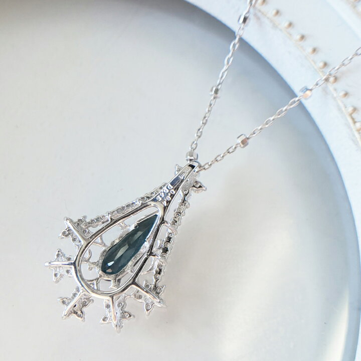 楽天市場】インディコライトトルマリン 0.84ct ネックレス K18WG 18金 