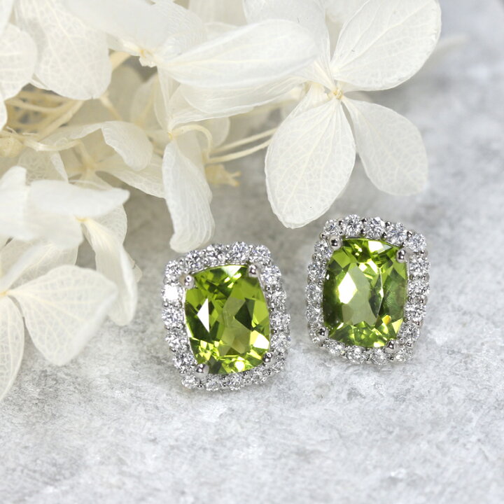 楽天市場】ペリドット 約1.7ct/約1.8ct ピアス PT900 プラチナ ピアス 