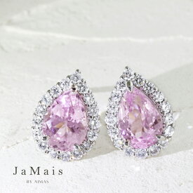 【JaMais】Etincelle -エタンセル- クンツァイト 約2.18t/2.18ct ピアス PT900 プラチナ ダイヤモンド クンツァイト ペアシェイプ 雫 ティアドロップ ダイヤ取り巻き プレゼント ギフト 贈り物 ご褒美 9月誕生石【Original Jewelry】