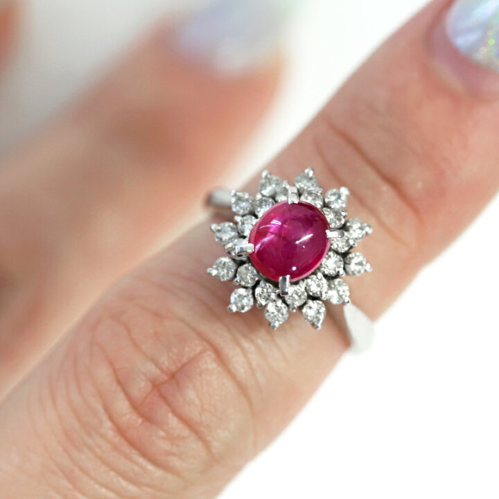 楽天市場】スタールビー 1.18ct リング 5.5号 PT900 プラチナ 