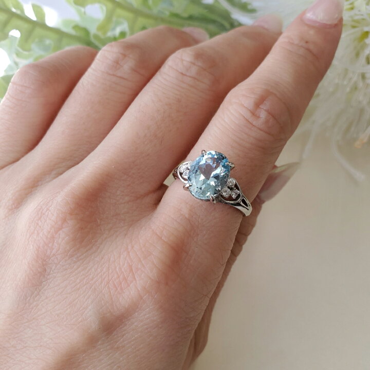 楽天市場】アクアマリン 2.055ct リング 12号 PT900 プラチナ  