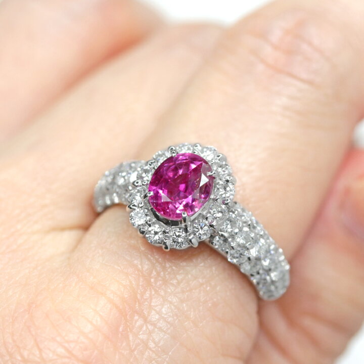 楽天市場】【ｾｰﾙ】ピンクサファイア 1.842ct リング 12.5号 PT900  