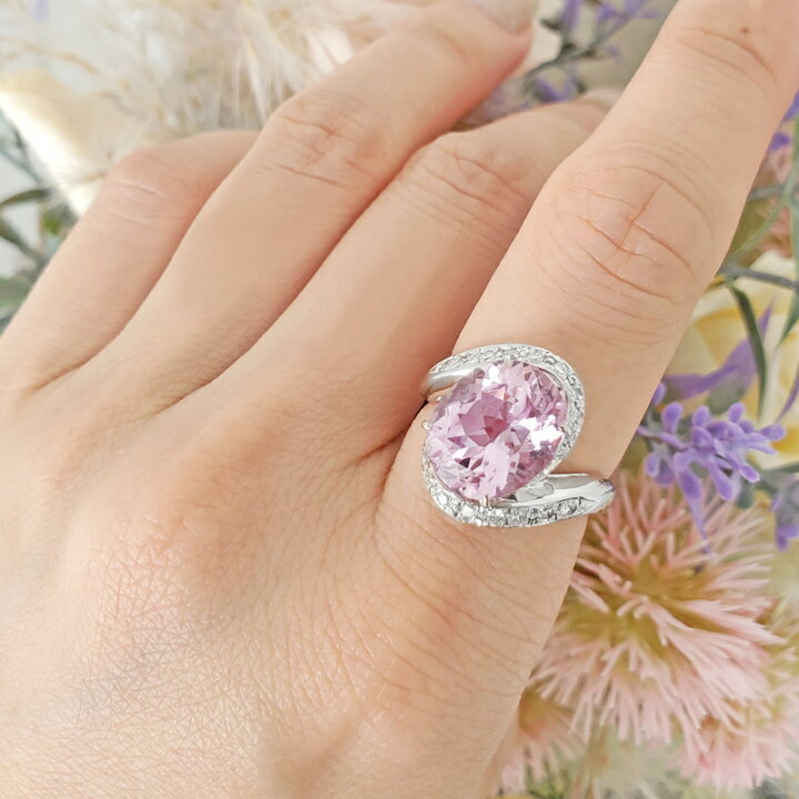 楽天市場】クンツァイト 5.91ct ダイヤモンド 0.34ct オーバル 楕円 