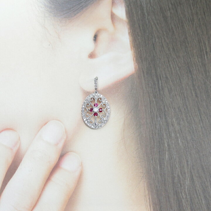 楽天市場】ルビー 0.18ct/0.18ct ピアス PT900 プラチナ ダイヤモンド  