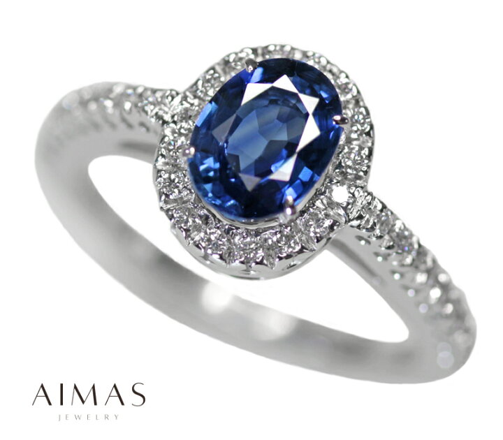 楽天市場】ブルーサファイア 1.257ct リング 12号 K18WG(750) ホワイト 