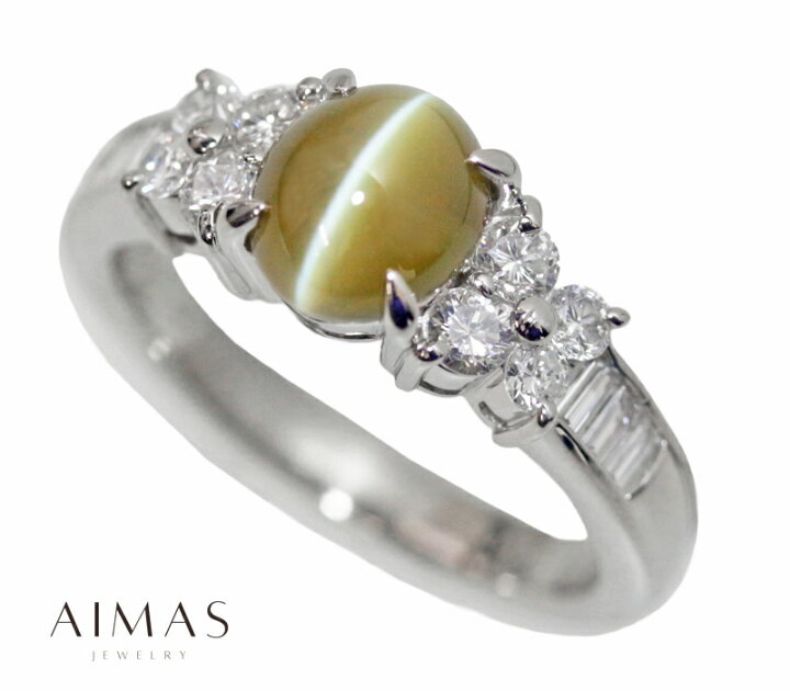 楽天市場】クリソベリルキャッツアイ 2.23ct リング 11.5号 PT900  