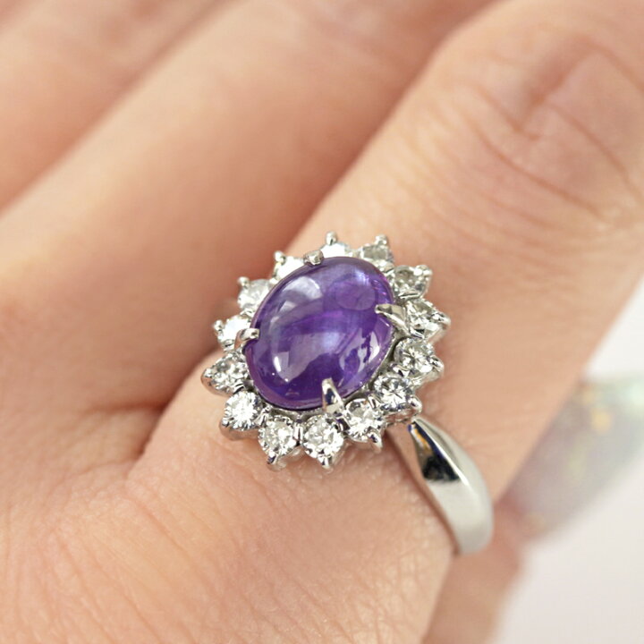楽天市場】スリランカ産パープルスターサファイア 3.89ct リング 14.5 