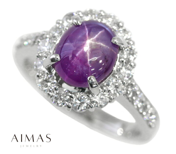 楽天市場】スリランカ産パープルスターサファイア 3.87ct リング 13号 