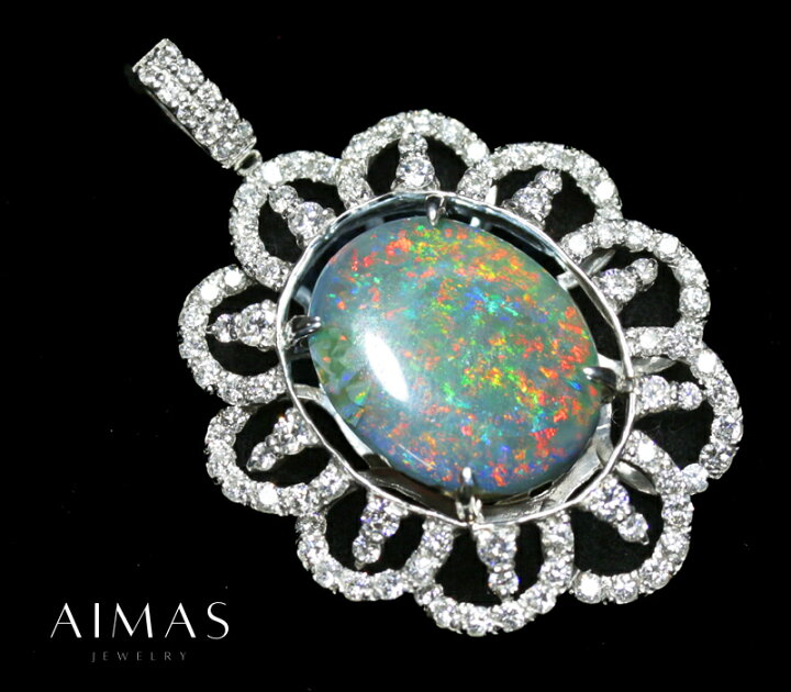 楽天市場】【ｾｰﾙ】ブラックオパール 8.354ct ペンダントトップ PT900  
