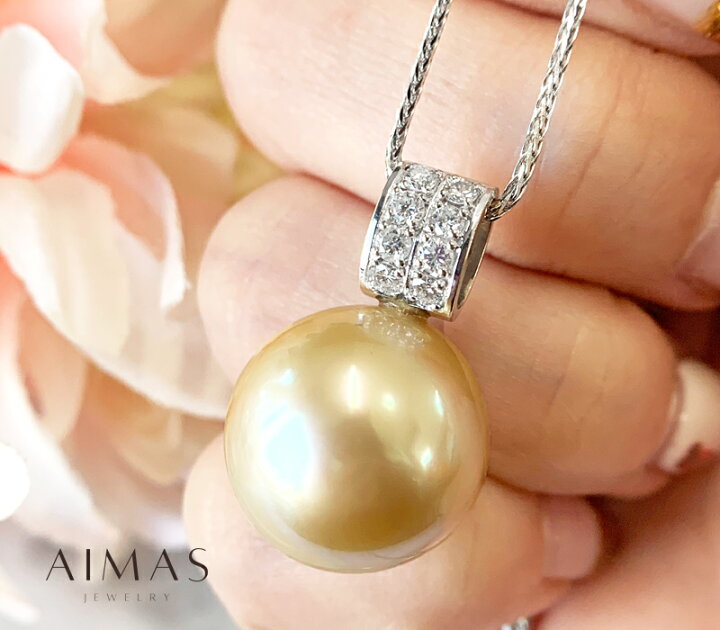 楽天市場】ゴールデンパール 約15.7mm ネックレス K18WG ホワイト  