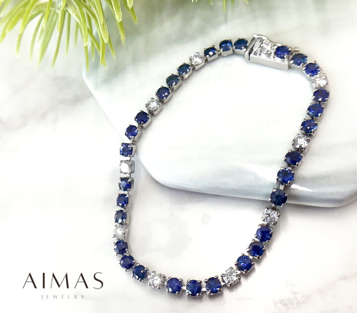 楽天市場】ブルーサファイア 4.24ct ダイヤモンド 1.1ct テニス  