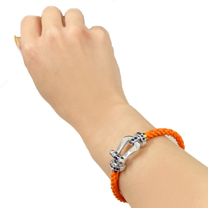 楽天市場 ｾｰﾙ Fred フレッド フォース10 Force 10 ブレスレット テキスタイルケーブルブレス 16サイズ ラージ用 ネオンオレンジ ゴールド スチール Yg イエローゴールド ハイブランド Brandj 中古 送料無料 Rzp T アイマス