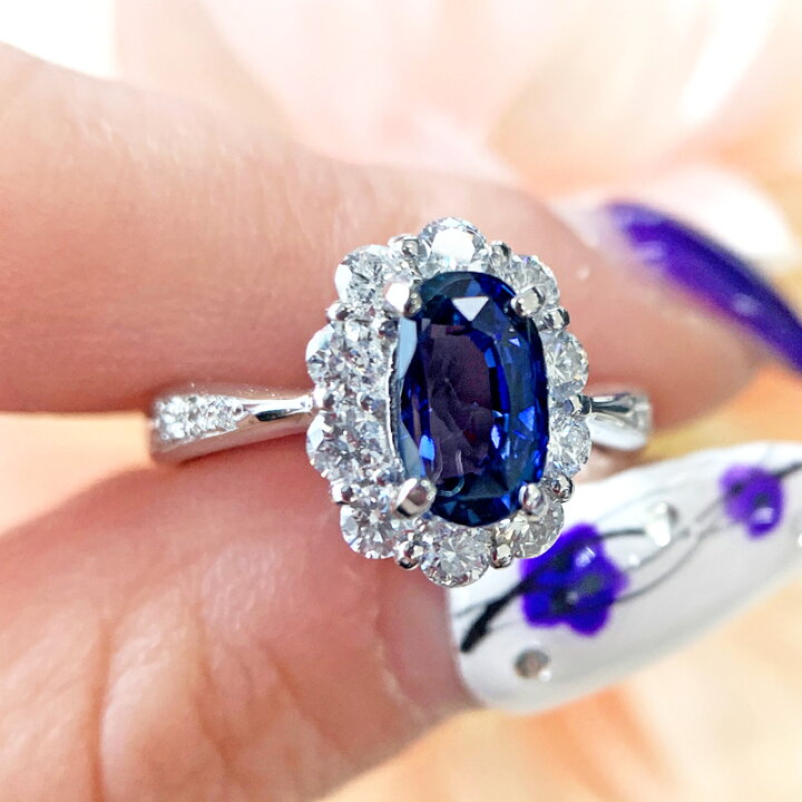 楽天市場】ブルーサファイア 1.79ct リング 12号 PT900 プラチナ  