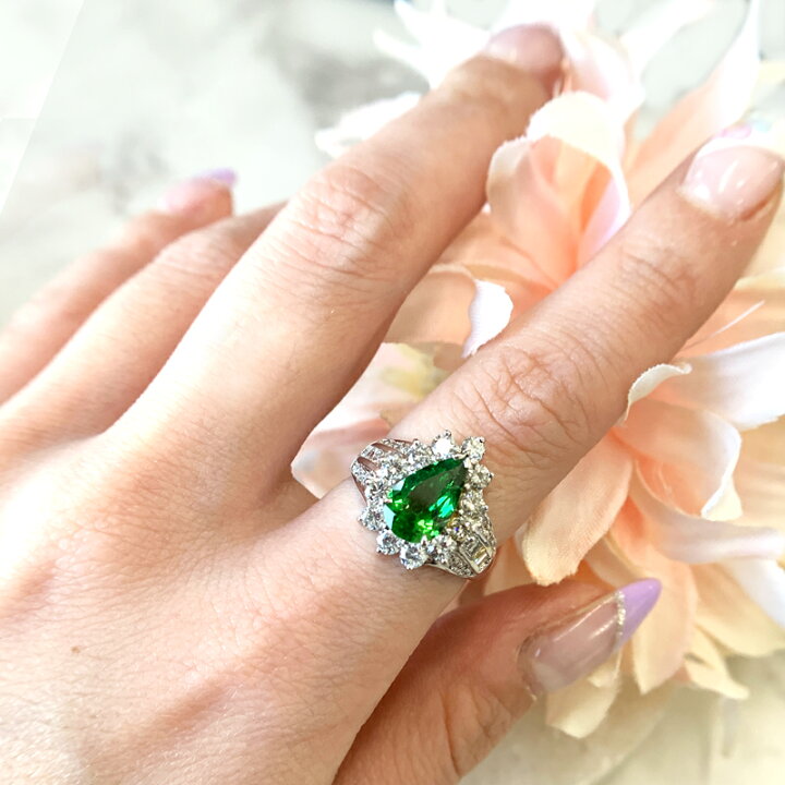 楽天市場】グリーンガーネット ツァボライト 1.55ct リング 9号 