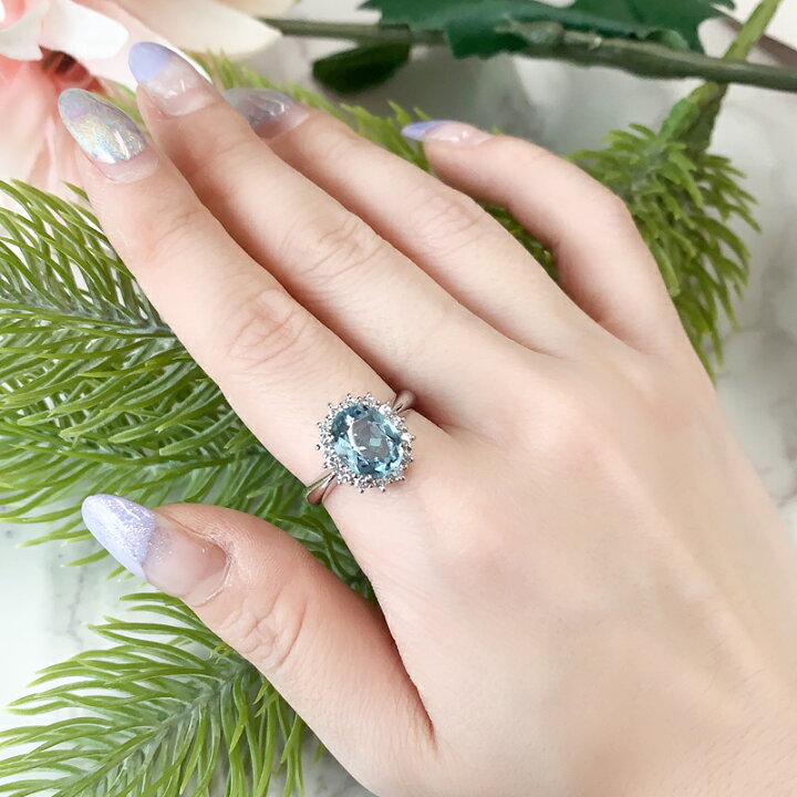 楽天市場】アクアマリン アクワマリン 2.09ct ダイヤモンド 0.41ct 