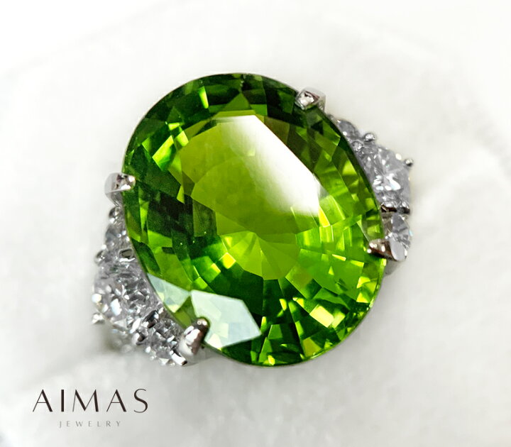 楽天市場】ペリドット 11.84ct ダイヤモンド 1ct オーバル 楕円 