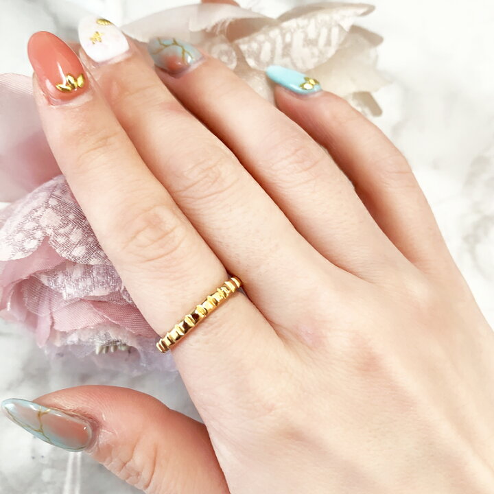 楽天市場】18金イエローゴールド リング 10号 K18YG 指輪 多面形 多面  