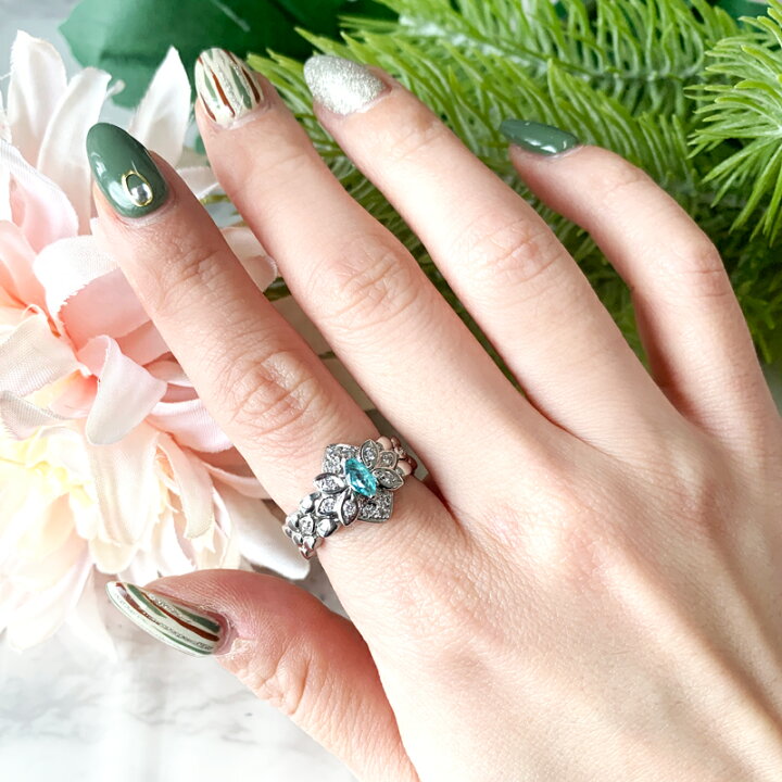 楽天市場】ブラジル産パライバトルマリン 0.21ct リング 14号 K18WG  