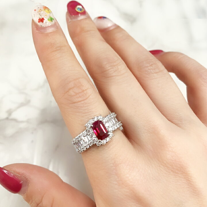楽天市場】ピジョンブラッド ルビー 1.04ct ダイヤモンド 1ct 