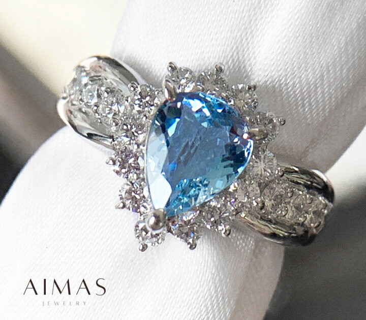楽天市場】アクアマリン 1.09ct ダイヤモンド リング 12.5号 PT900  