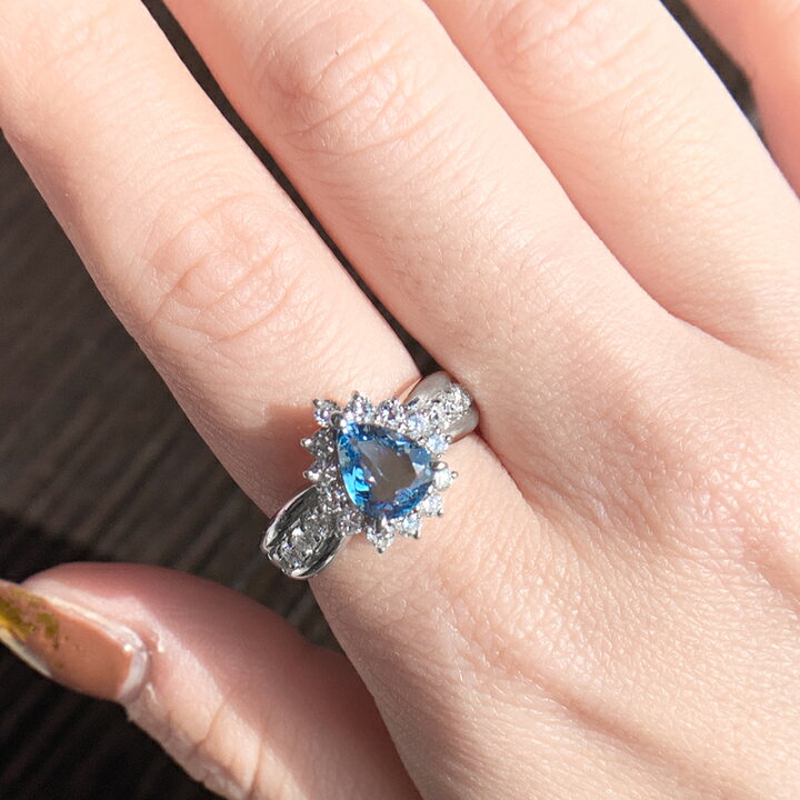 楽天市場】アクアマリン 1.09ct ダイヤモンド リング 12.5号 PT900  