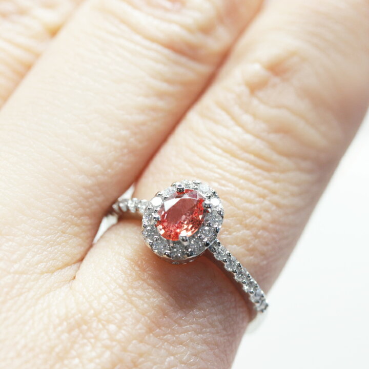 楽天市場】パパラチアサファイア 0.5ct ダイヤモンド リング 11号  