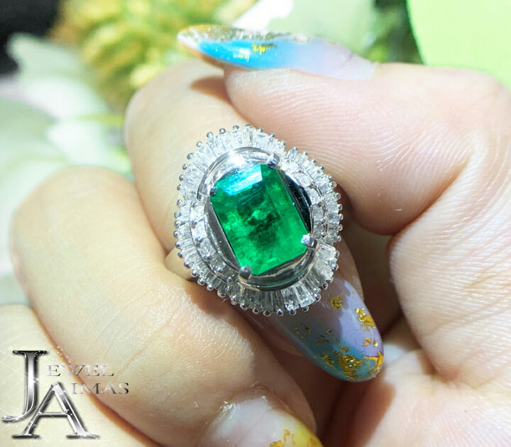 楽天市場】エメラルド 1.544ct ダイヤモンド 0.8ct エメラルドリング 