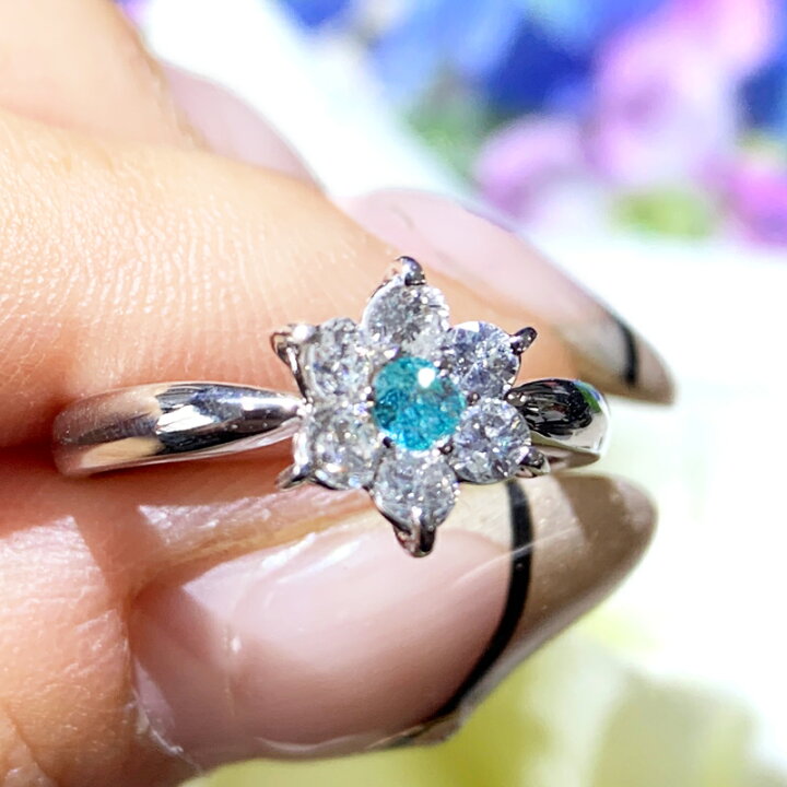 楽天市場】パライバトルマリン 0.09ct ダイヤモンド 花 雪の結晶 
