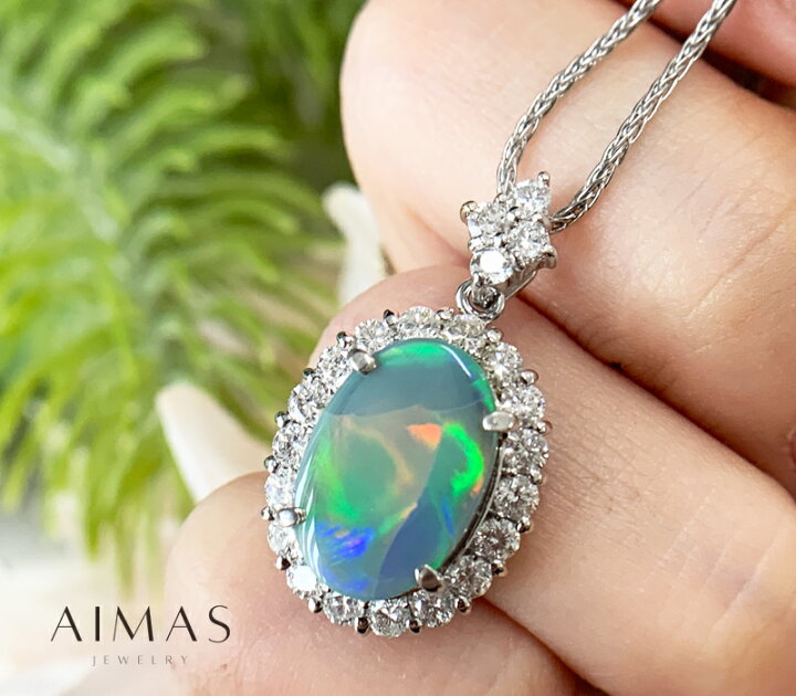 楽天市場】ブラックオパール 2.78ct ダイヤモンド 1ct オーバル 楕円  