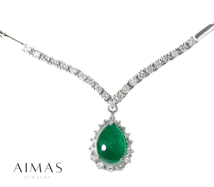 楽天市場】エメラルド 2.4ct ネックレス K18WG ホワイトゴールド 18金  