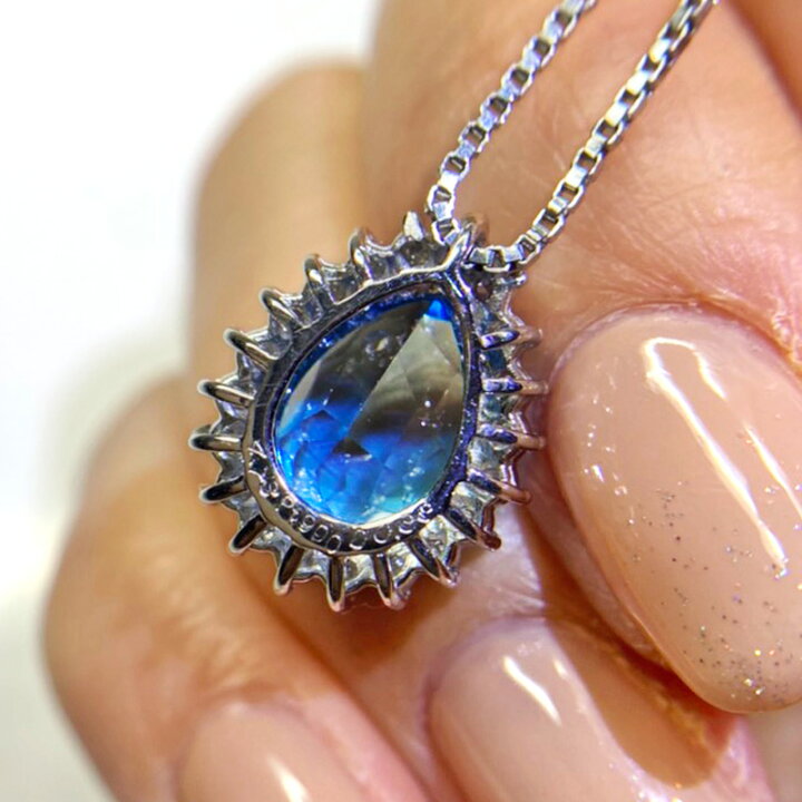 楽天市場】ブルートパーズ トパーズ 4.73ct ネックレスPT850/900  